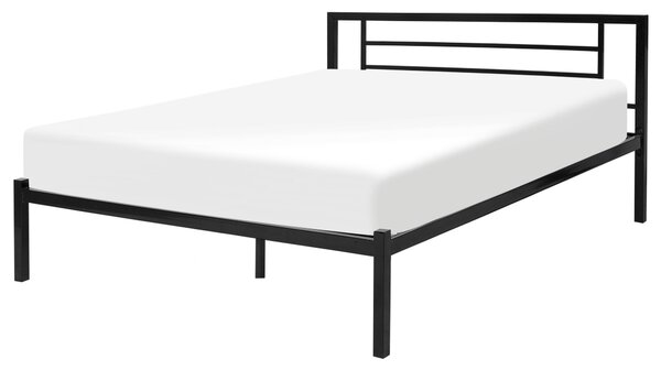 Postel Kov CUSSET 140 x 200 cm Černá
