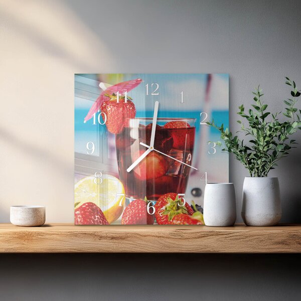 Skleněné hodiny Pití zskb-30x30-00089367