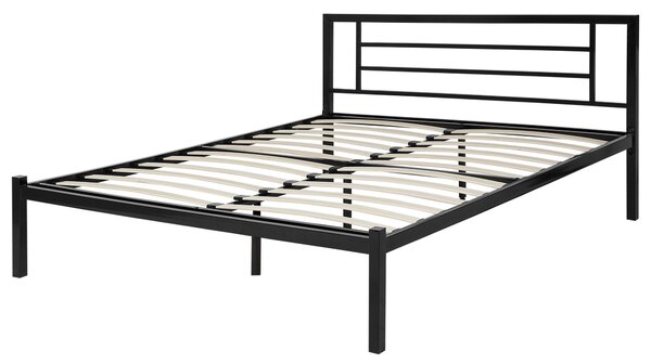 Postel Kov CUSSET 140 x 200 cm Černá