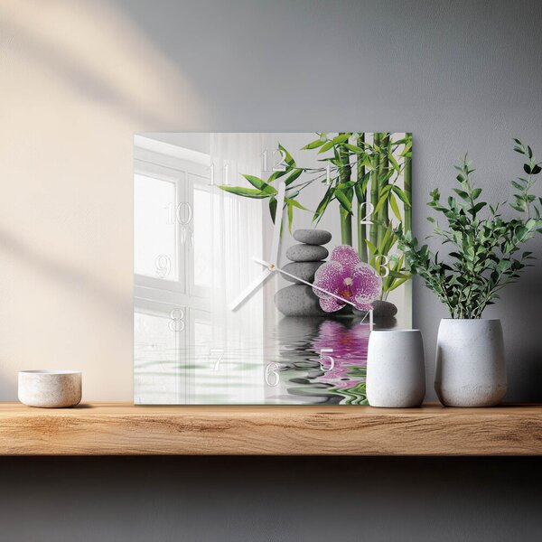 Skleněné hodiny Květinový strom zskb-30x30-00058334