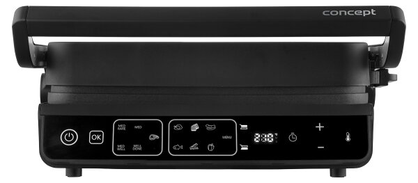 Concept ge3600 - Kontaktní gril s teplotní sondou GLASS 2000W/230V černá