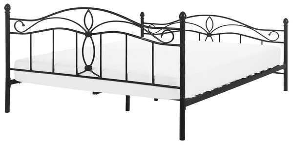 Postel Kov ANTLIA 160 x 200 cm Černá
