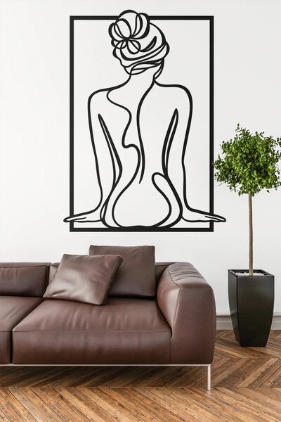 Romantické linky #1 | samolepka na zeď, různé rozměry - Černá, 40x54 cm