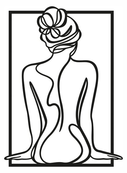 Romantické linky #1 | samolepka na zeď, různé rozměry - Černá, 40x54 cm