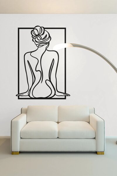 Romantické linky #1 | samolepka na zeď, různé rozměry - Černá, 40x54 cm