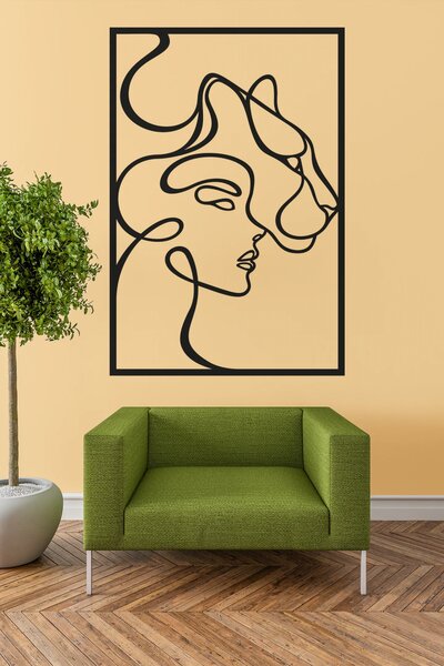 Romantické linky #3 | samolepka na zeď, různé rozměry - Černá, 40x59 cm