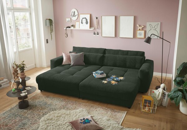 POHOVKA BIG SOFA, textil, kompozitní dřevo, tmavě zelená MID.YOU - Pohovky, Online Only