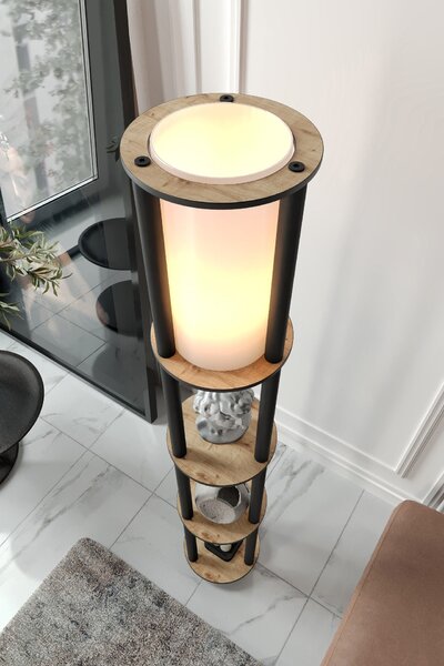 Opviq Stojací lampa KS-11107 ořech