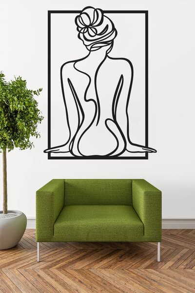 Romantické linky #1 | samolepka na zeď, různé rozměry - Černá, 40x54 cm