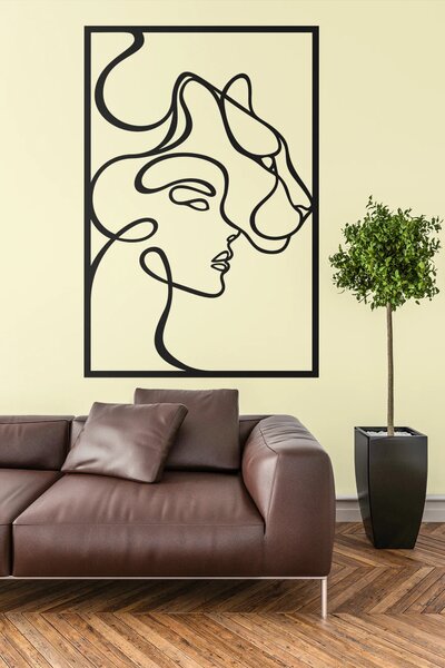 Romantické linky #3 | samolepka na zeď, různé rozměry - Černá, 40x59 cm