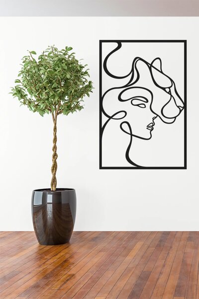Romantické linky #3 | samolepka na zeď, různé rozměry - Černá, 40x59 cm