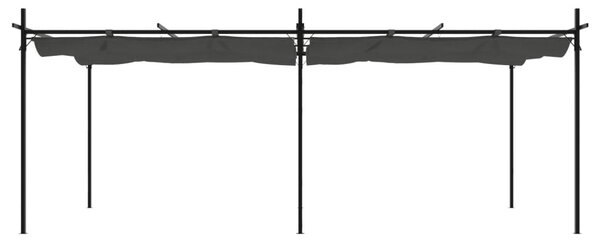Pergola se zatahovací střechou antracitová 589 x 292 x 230 cm