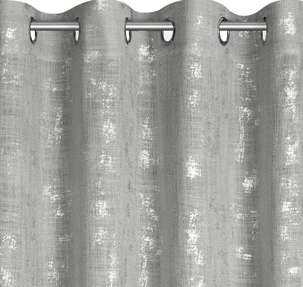 ZÁVĚS NA KROUŽCÍCH SOLANA 140X250 CM STŘÍBRNÁ
