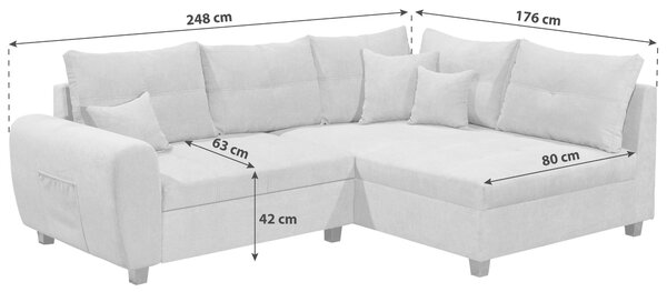ROHOVÁ SEDAČKA, kompozitní dřevo, textil, antracitová MID.YOU - Sedací soupravy, Online Only