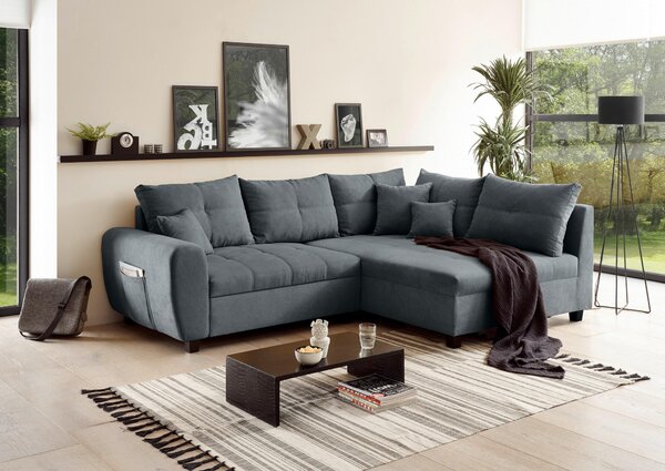 ROHOVÁ SEDAČKA, kompozitní dřevo, textil, antracitová MID.YOU - Sedací soupravy, Online Only