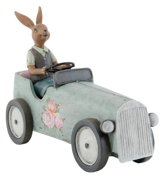 Dekorace králík v autě - 22*9*17 cm