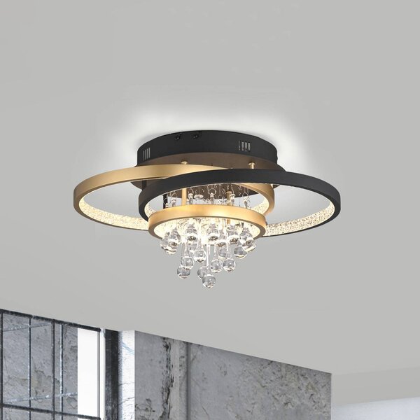 Paul Neuhaus LED stropní svítidlo Rotazo, sklo, stmívatelné, stmívatelný, Černá, Obývací pokoj / jídelna, Hliník, Moderní