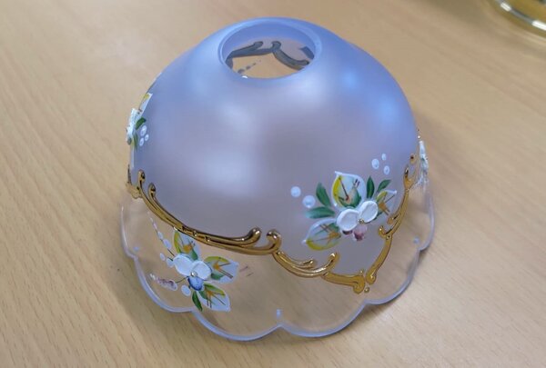 DBK GLASS 6-ti ramenný pastelově modrý křišťálový lustr zdobený smaltem (BLUE/ PINK CRYSTAL FOND) 0863-6-NK-F-SILVER-BLUE