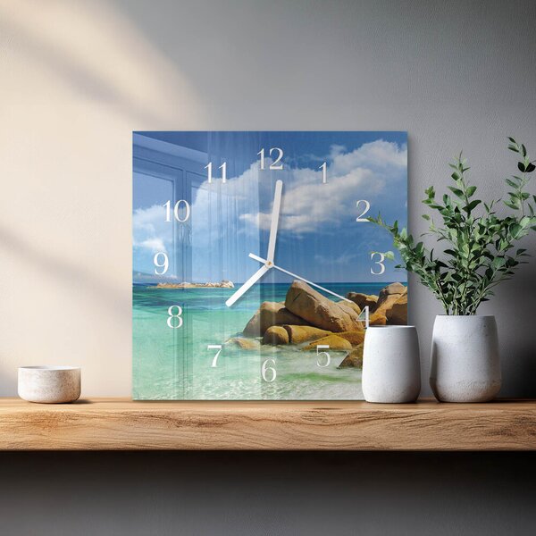 Skleněné hodiny Moře zskb-30x30-00087421