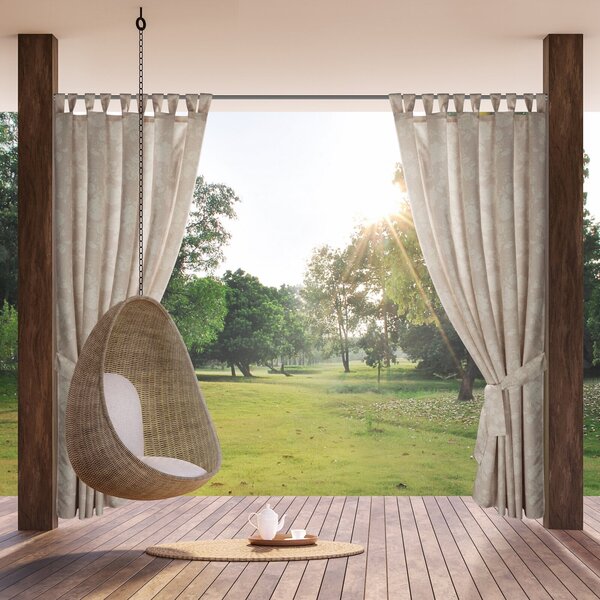 ZAHRADNÍ VODĚODOLNÝ ZÁVĚS NA POUTKÁCH GARDEN 155X220 CM VZOROVANÁ BT