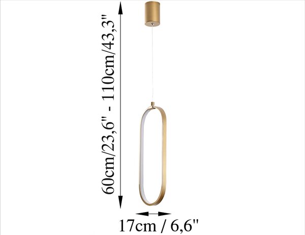 Opviq Závěsný LED lustr Can zlatý