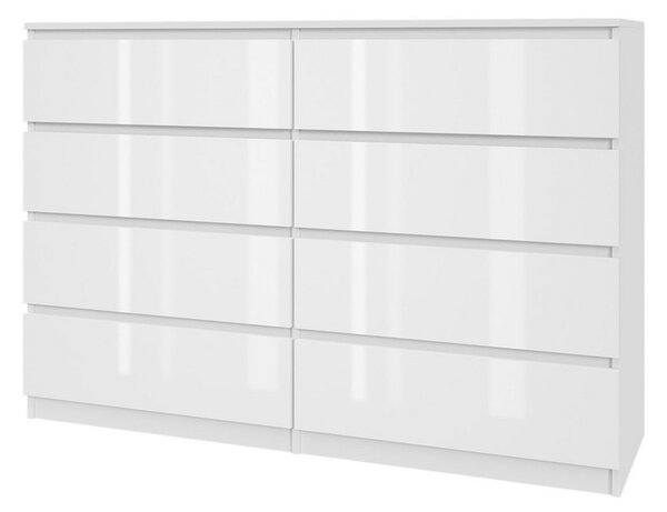 Komoda 140/8 - bílý lesk