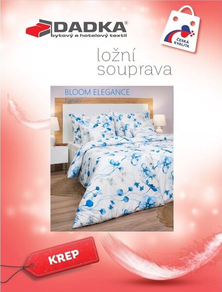 Krepové povlečení Bloom elegance banánové 140x200, 70x90 cm