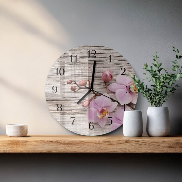 Skleněné nástěnné hodiny Orchidej zsoc-fi30-00058655