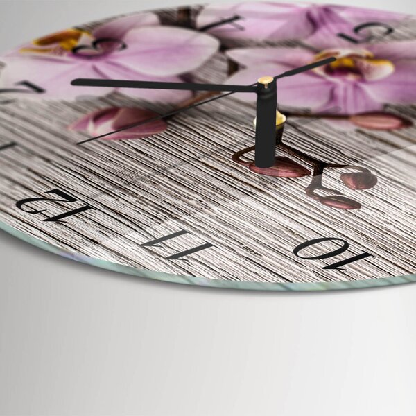 Skleněné nástěnné hodiny Orchidej zsoc-fi30-00058655