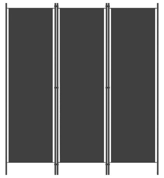 3-dílný paraván Allanis - 150x180 cm | černý