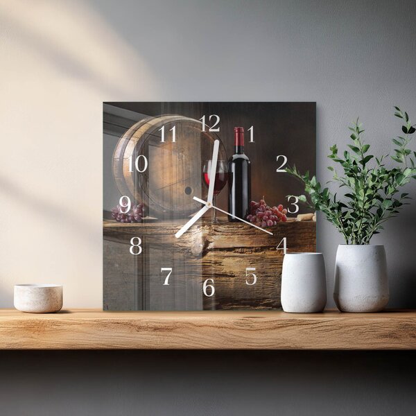 Skleněné hodiny Hrozny na víno zskb-30x30-00080863