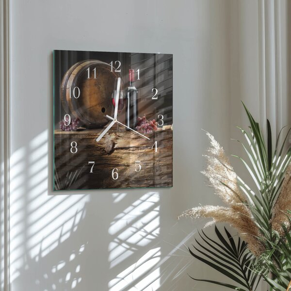 Skleněné hodiny Hrozny na víno zskb-30x30-00080863