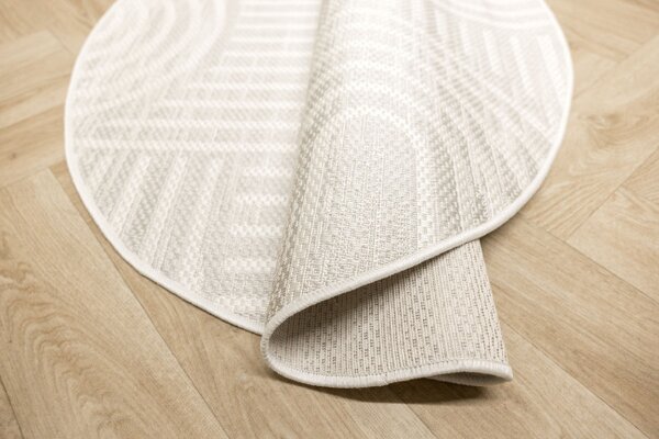 Koberec šňůrkový Haga 03606E krémový / světle šedý kruh