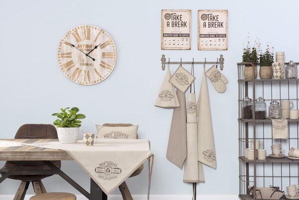 Ubrus na stůl But First Coffee - 150*150 cm - Clayre & Eef