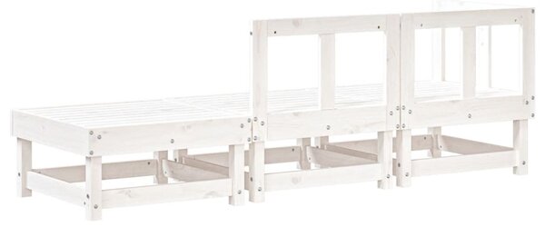 3dílná zahradní sedací souprava bílá masivní borovice