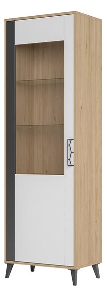 Szynaka Vitrína Moet 11 65 cm levá ořech americký Jackson/bílý/grafit
