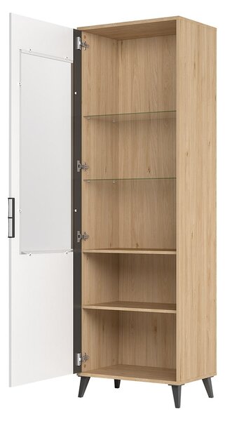 Szynaka Vitrína Moet 11 65 cm levá ořech americký Jackson/bílý/grafit