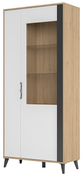 Szynaka Vitrína Moet 12 90 cm ořech americký Jackson/bílý/grafit