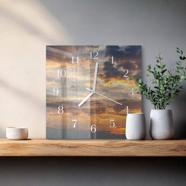 Skleněné hodiny Západ slunce zskb-30x30-00091792