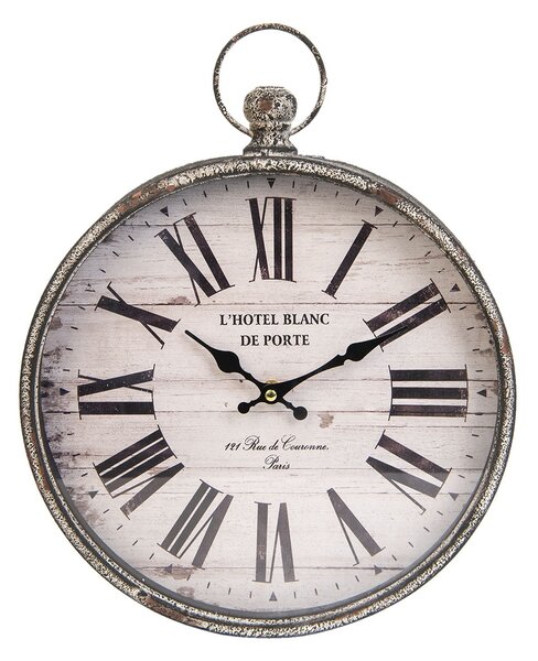 Kovové hodiny LHotel Blanc De Porte - 30*6*39 cm