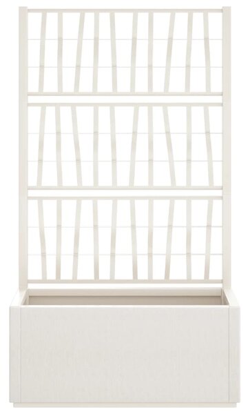 Zahradní truhlík s treláží bílý 80 x 36 x 140 cm PP