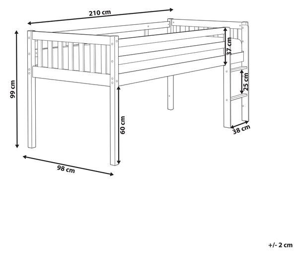 Zvýšené lůžko Dřevo PEIPIN 90 x 200 cm Světle hnědá