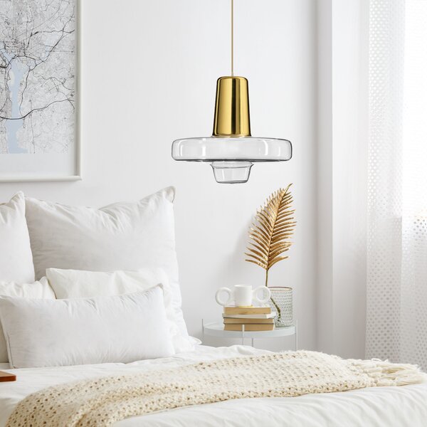 Toolight - LED závěsné stropní svítidlo APP553-1CP, zlatá, OSW-08633