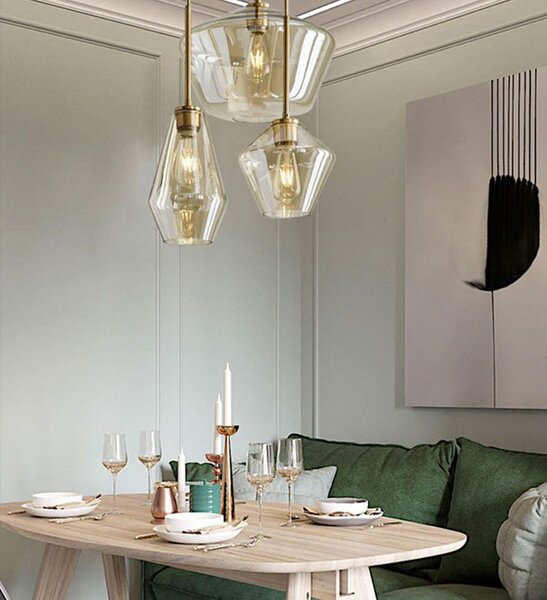 Toolight - skleněná závěsná svítilna E27 60W APP438-1CP, OSW-00568