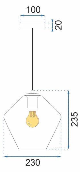 Toolight - Skleněná stropní svítilna APP440-1CP, zlatá, OSW-00571