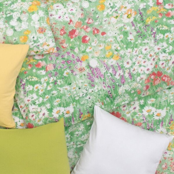 Povlečení SATÉN DESIGN summer dream zelená 140 x 200/70 x 90 cm