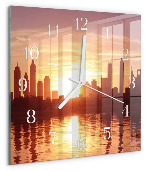 Skleněné hodiny Horizont zskb-30x30-00080646