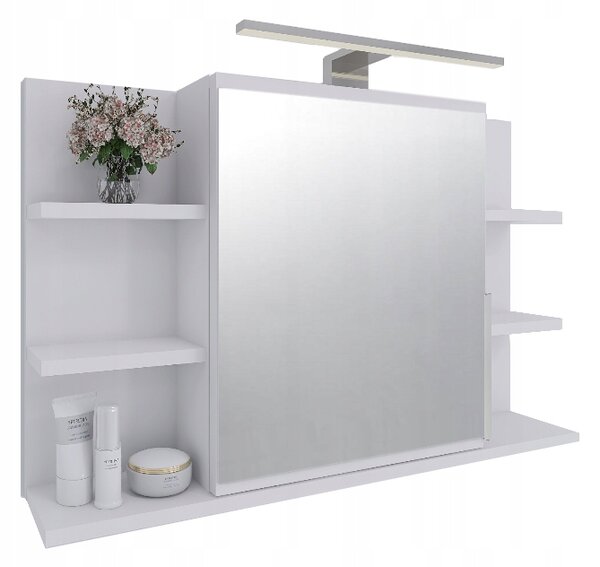 Závěsná koupelnová skříňka Better Home bílá matná se zrcadlem LED 80x50 cm