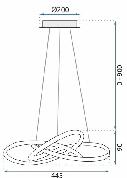 Toolight - LED stropní svítidlo + dálkový ovladač APP392-CP, bílá, OSW-06908