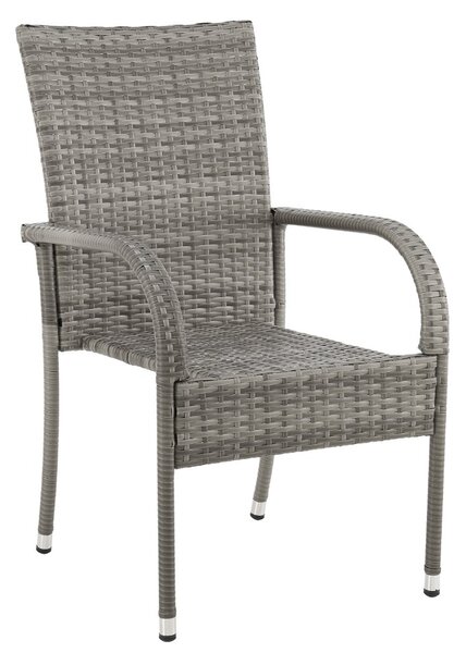 5dílný zahradní jídelní ratanový set BestBerg Capri BBRF-17785G / šedá